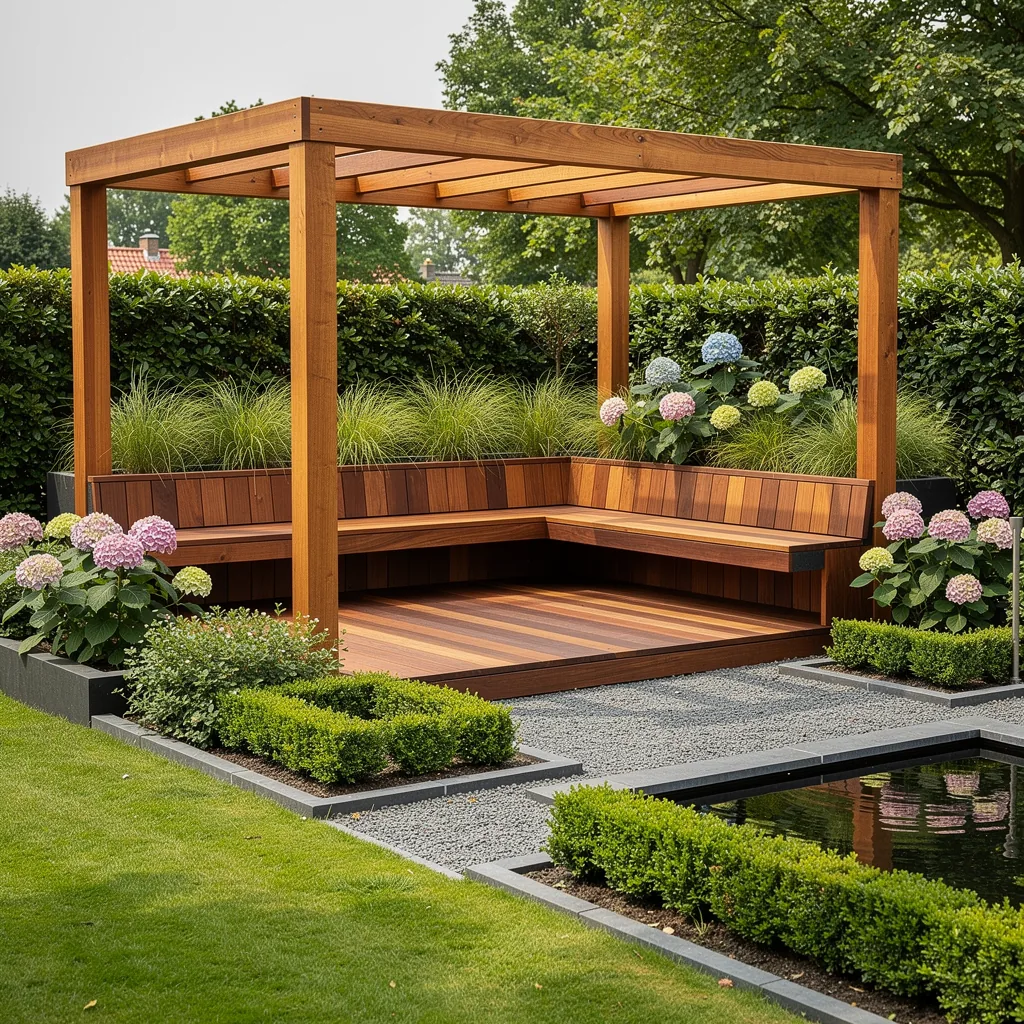 Verfijnd buitenverblijf met premium houtwerk en rustige groene omlijsting